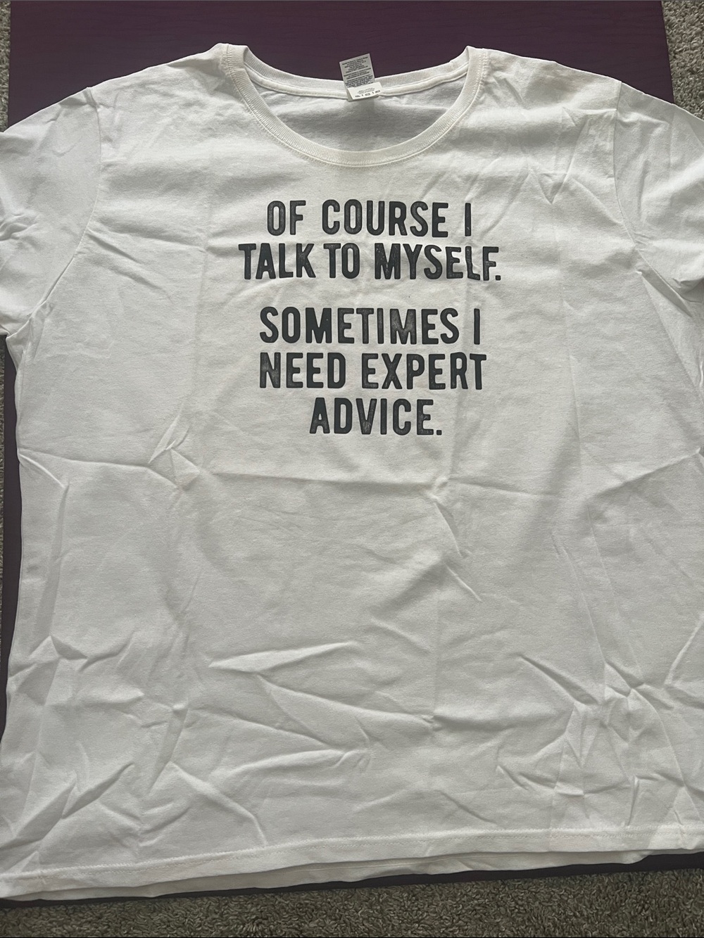 White Graphic Tee with Funny Quote